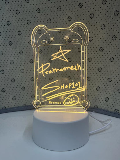 3D Creative Visualization Acrylic Light Table Light Writing Message Board, Smart USB Connected Writing Notes for Home Office (Erasable)