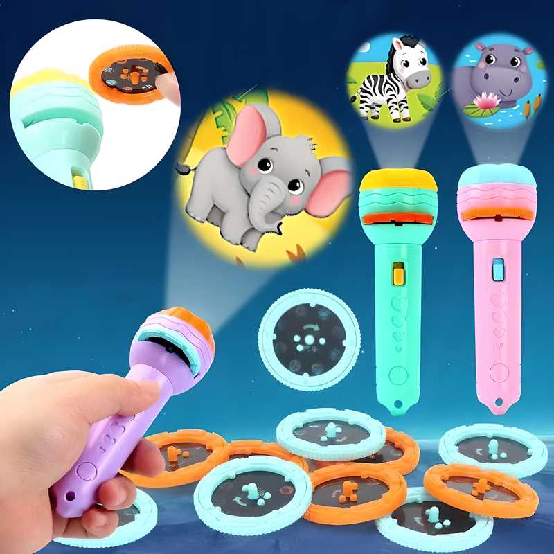 Slide Flashlight Torch Education Learning Kids Toy