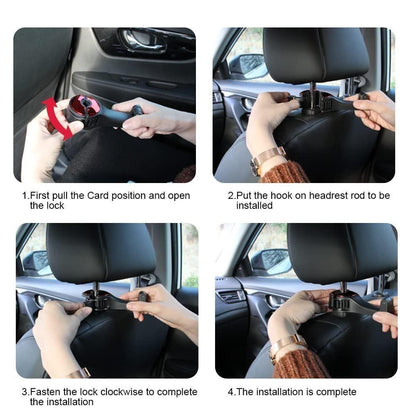 Car Seat Back Hooks with Phone Holder (Pack of 2)