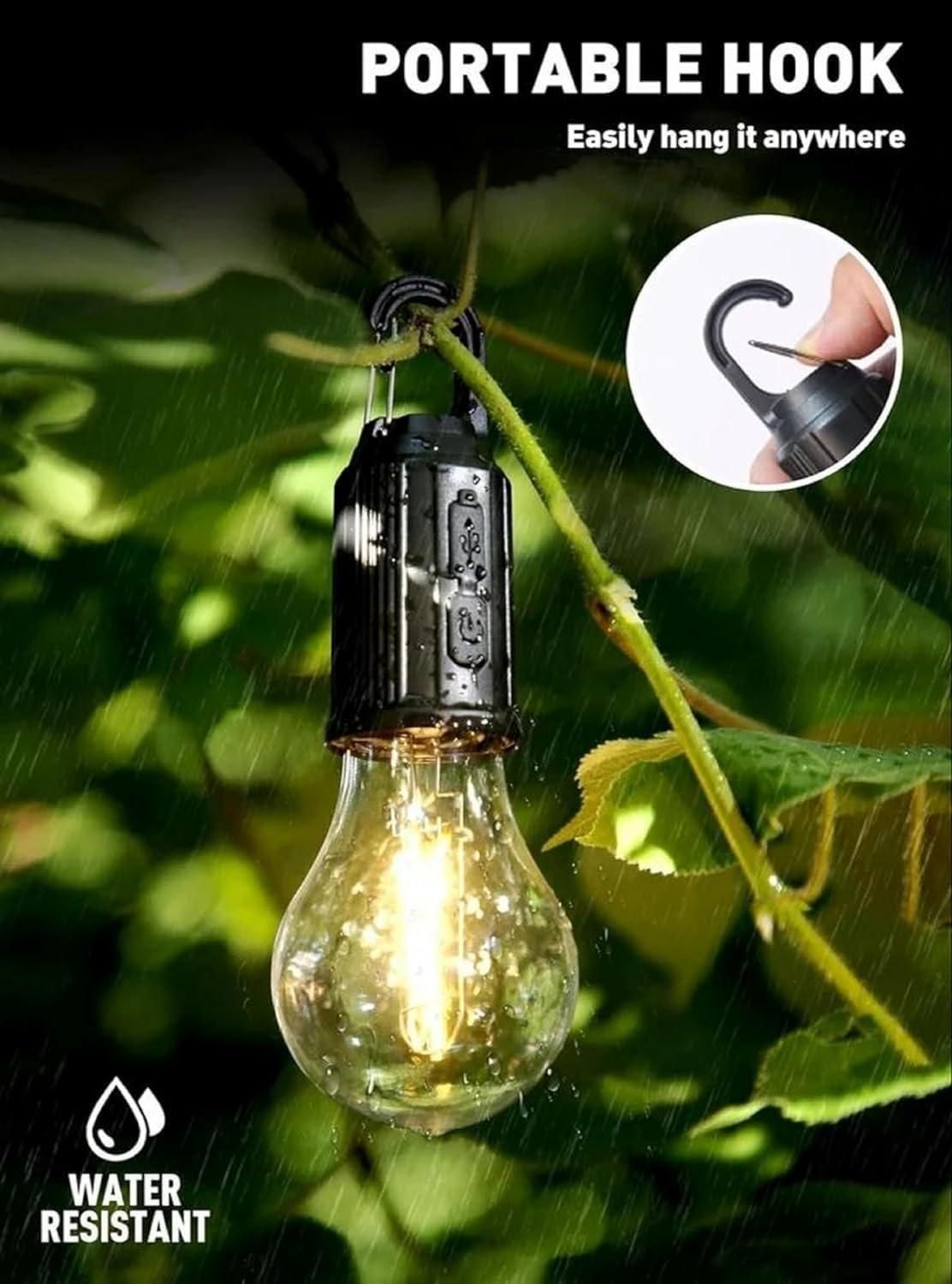 Decorative Hanging Tent Lamp Bulb with 3 Modes for Camping Pack of 1